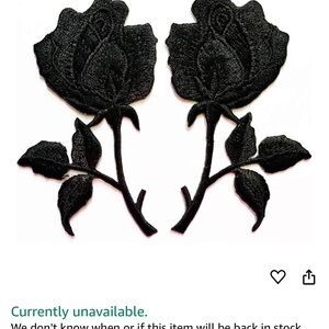 Black Rose Embroidered Patches iron On (6)